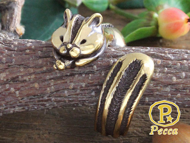 Pecca シマリスのピンキーリング(真鍮)